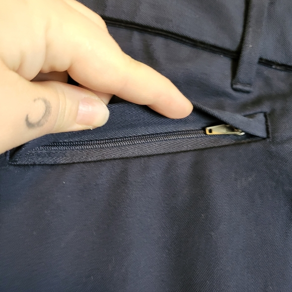 NWT Gap Skinny Ankle Navy Velvet Trim Split Ankle Pants - Picture 5 of 14